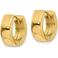 10K Yellow Gold Hinged Hoop Earrings - Polished Finish, 9mm Length