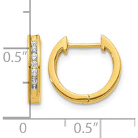 10K Yellow Gold Hinged Hoop Earrings with 0.50 Carat Total Diamond Weight by Oro Pregiato