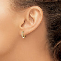 10K Yellow Gold Hinged Hoop Earrings with 1/2 Carat Total Diamond Weight by Oro Pregiato