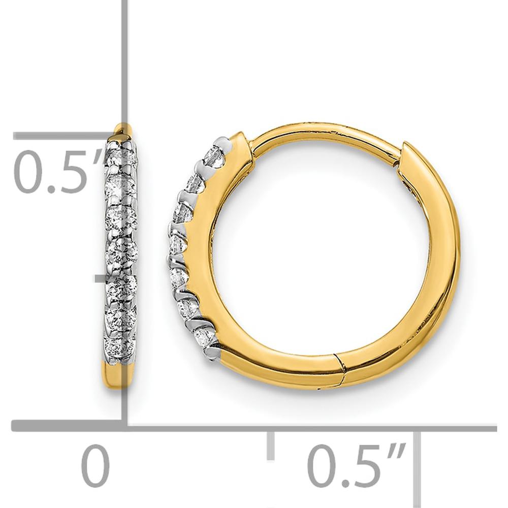 10K Yellow Gold Hinged Hoop Earrings with 1/2 Carat Total Diamond Weight by Oro Pregiato