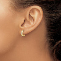10K Yellow Gold Hinged Hoop Earrings with Baguette Diamonds - 1.00 Carat Total Diamond Weight by Oro Pregiato