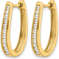 10K Yellow Gold Hinged Hoop Earrings with Diamonds - 0.30 Carat Total Diamond Weight by Oro Pregiato
