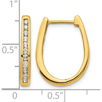 10K Yellow Gold Hinged Hoop Earrings with Diamonds - 0.30 Carat Total Diamond Weight by Oro Pregiato