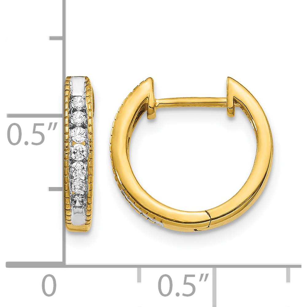 10K Yellow Gold Hinged Hoop Earrings with Natural Diamonds - 0.027 Carat Total Diamond Weight by Oro Pregiato