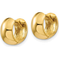 10K Yellow Gold Hinged Huggie Hoop Earrings - 7mm Length