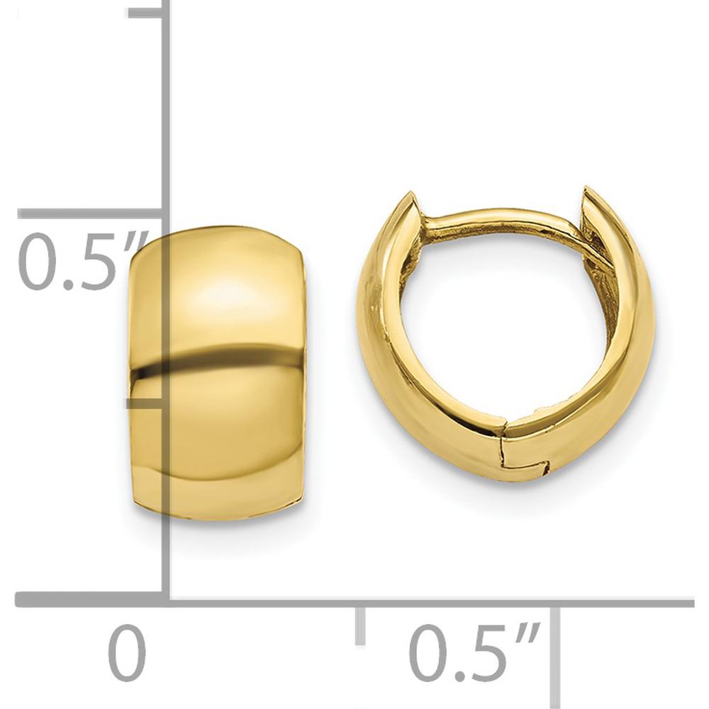 10K Yellow Gold Hinged Huggie Hoop Earrings - 7mm Length