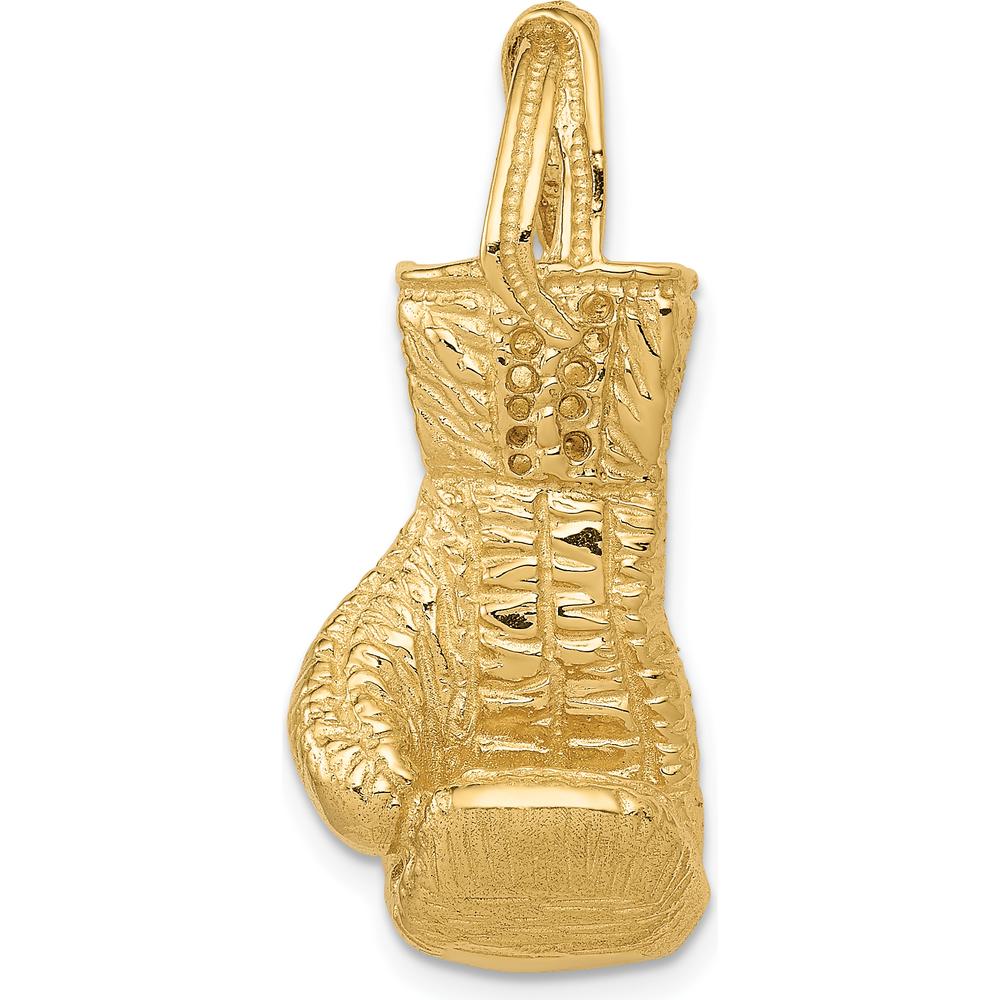 10K Yellow Gold Hollow Polished 3D Boxing Glove Pendant