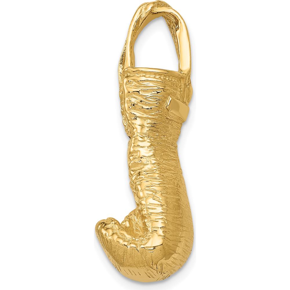 10K Yellow Gold Hollow Polished 3D Boxing Glove Pendant