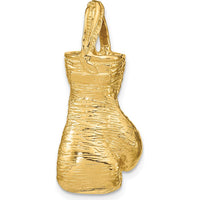 10K Yellow Gold Hollow Polished 3D Boxing Glove Pendant