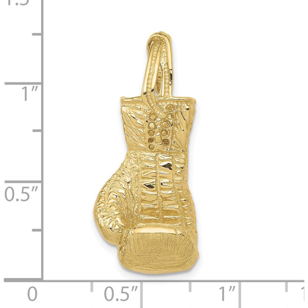 10K Yellow Gold Hollow Polished 3D Boxing Glove Pendant
