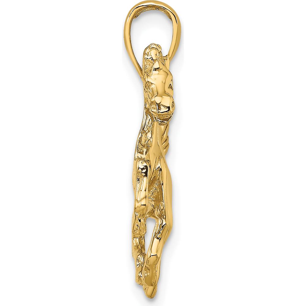 10K Yellow Gold Horse Charm Pendant - Polished Finish