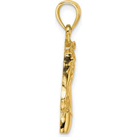 10K Yellow Gold Horse Head Charm with Short Mane - Equestrian Pendant