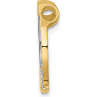 10K Yellow Gold Horseshoe Charm with Rhodium Accents - Polished Finish