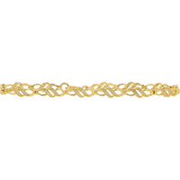 10K Yellow Gold Infinity Link Bracelet with Channel-Set Round Diamonds - 0.25 Carat Total Diamond Weight