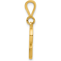 10K Yellow Gold Initial "U" Pendant with Filigree Design