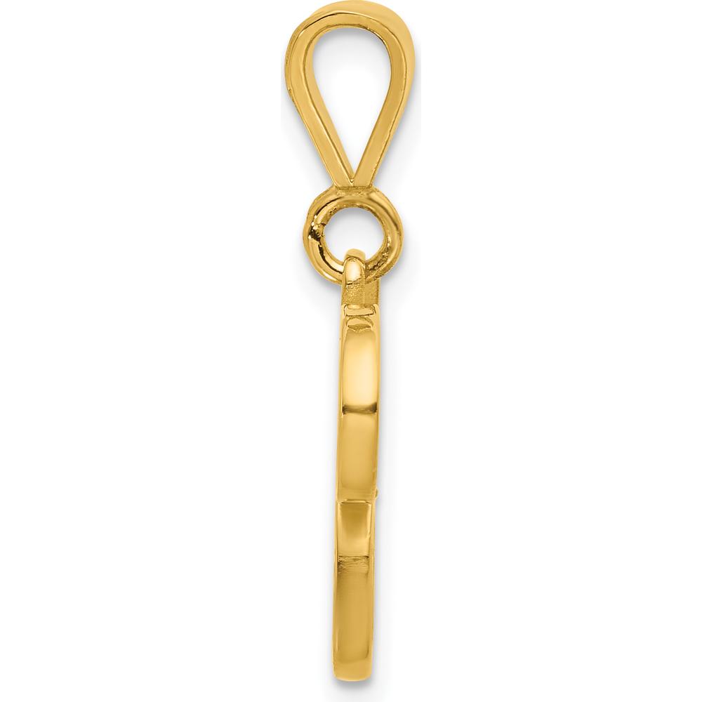 10K Yellow Gold Initial "U" Pendant with Filigree Design
