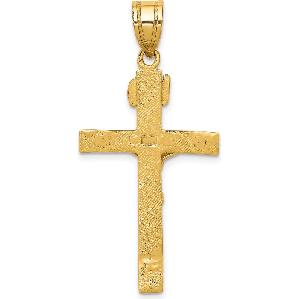 10K Yellow Gold INRI Crucifix Pendant - 47mm Length
