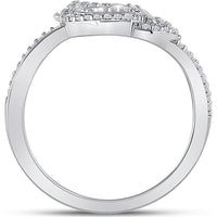 10K Yellow Gold Intertwined King and Queen Heart Ring with Prong-Set Round Diamonds - 1/6 Carat Total Diamond Weight