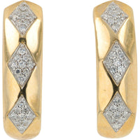 10K Yellow Gold J-Hoop Earrings with .25 Carat Total Diamond Weight