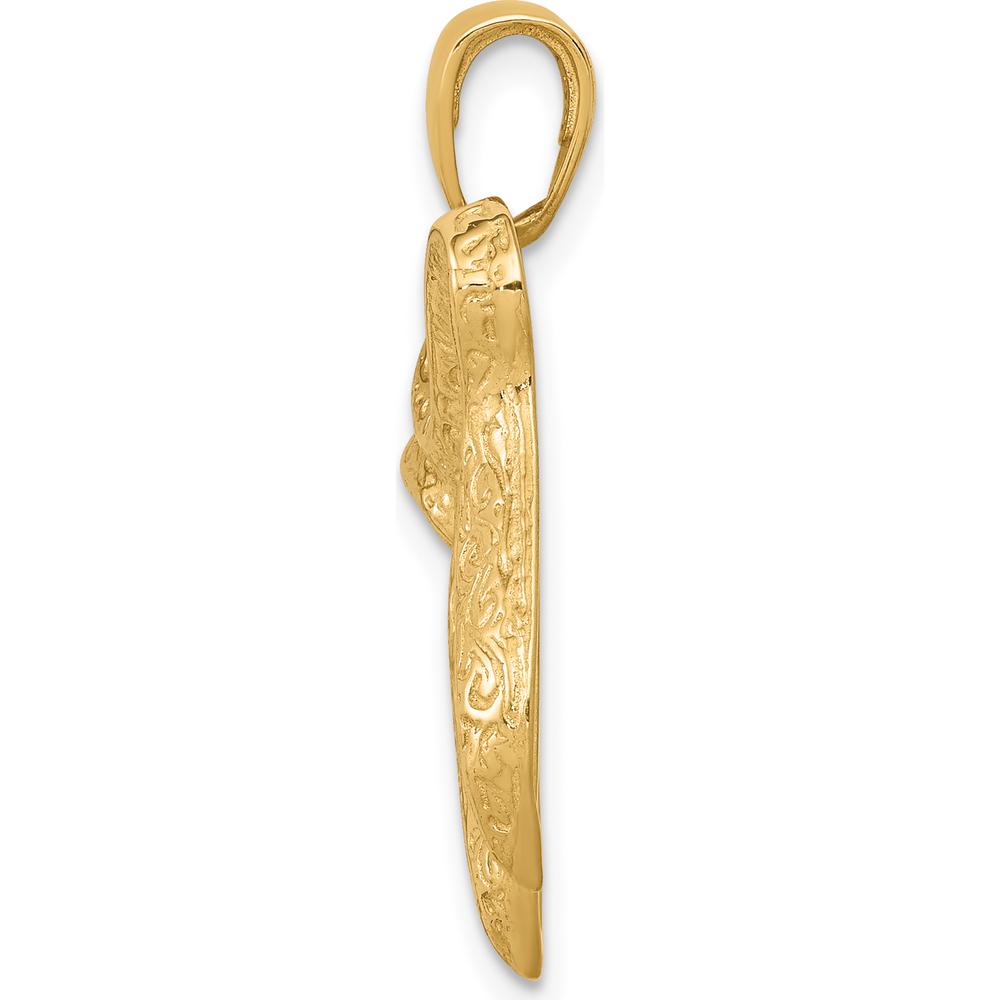 10K Yellow Gold Jewish Chai Pendant - Meaningful Life Symbol with Detailed Engraving