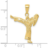 10K Yellow Gold Karate Girl Charm - Polished Finish