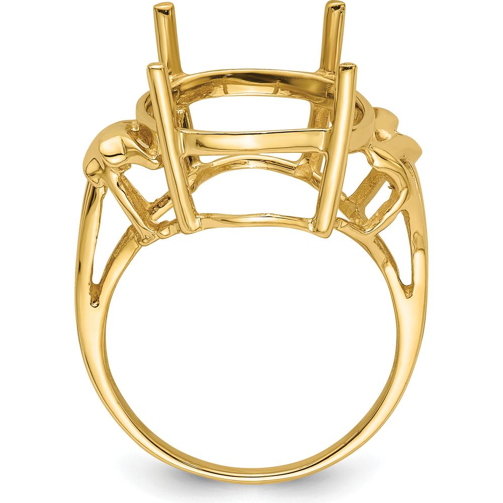10K Yellow Gold Ladies Ring Mounting - Polished Finish with Tapered Width 18mm Top Length
