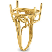 10K Yellow Gold Ladies Ring Mounting - Polished Finish with Tapered Width 18mm Top Length