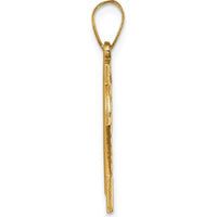 10K Yellow Gold Large Diamond-Cut Number 24 Pendant Charm with Polished Finish