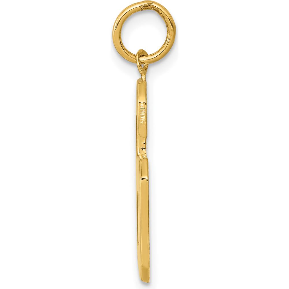 10K Yellow Gold Large Polished Number 6 Charm - Personalized Statement Pendant