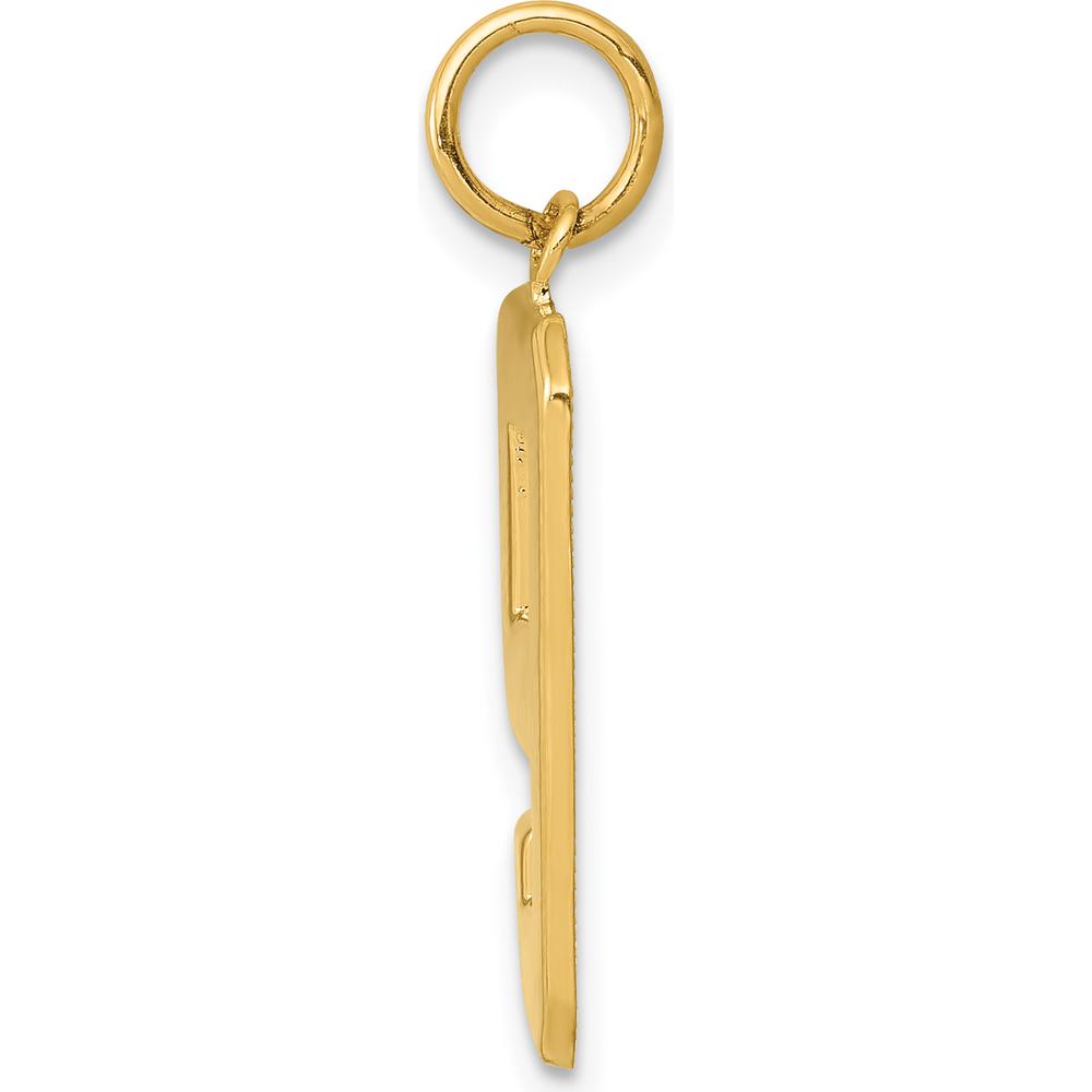10K Yellow Gold Large Polished Number 9 Charm Pendant