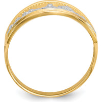 10K Yellow Gold Last Supper Ring with Rhodium Accents - Themed Religious Design