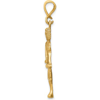 10K Yellow Gold Libra Zodiac Charm Pendant - Polished Finish 42mm
