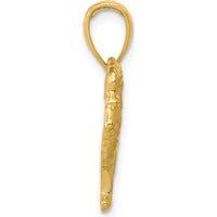 10K Yellow Gold Lion Charm Pendant - Polished Casted Solid Gold Design