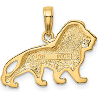 10K Yellow Gold Lion Charm Pendant - Polished Casted Solid Gold Design