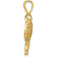 10K Yellow Gold Lion Charm Pendant - Polished Finish