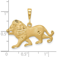 10K Yellow Gold Lion Charm Pendant - Polished Finish