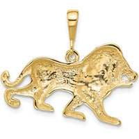 10K Yellow Gold Lion Charm Pendant - Polished Finish