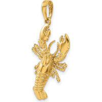 10K Yellow Gold Lobster Pendant with Polished Finish