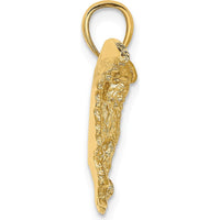10K Yellow Gold Majestic Eagle Wings Spread Charm - Polished Finish