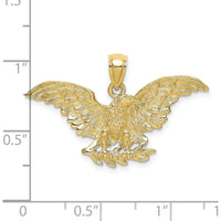 10K Yellow Gold Majestic Eagle Wings Spread Charm - Polished Finish