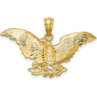 10K Yellow Gold Majestic Eagle Wings Spread Charm - Polished Finish