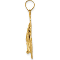 10K Yellow Gold Mariners Cross with Eagle Pendant - Polished Finish 35mm Length