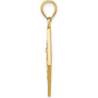 10K Yellow Gold Medical Alert Disc Pendant with Textured Finish - 29.7mm Length