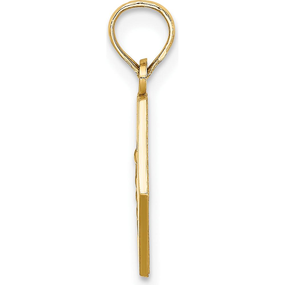 10K Yellow Gold Medical Alert Pendant with Caduceus Symbol - Polished Finish