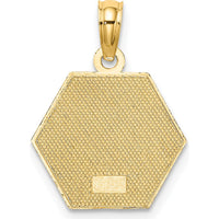 10K Yellow Gold Medical Alert Pendant with Caduceus Symbol - Polished Finish