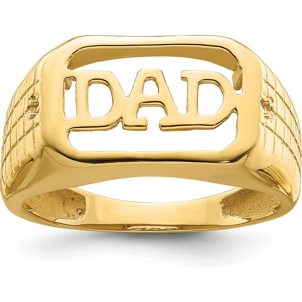 10K Yellow Gold Men's Band Mounting with Polished Finish - Customizable Ring Base