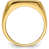 10K Yellow Gold Men's Band Mounting with Polished Finish - Customizable Ring Base