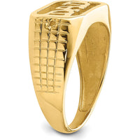 10K Yellow Gold Men's Band Mounting with Polished Finish - Customizable Ring Base