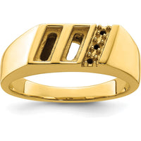 10K Yellow Gold Men's Band Mounting with Tapered Design - Polished Finish by 0