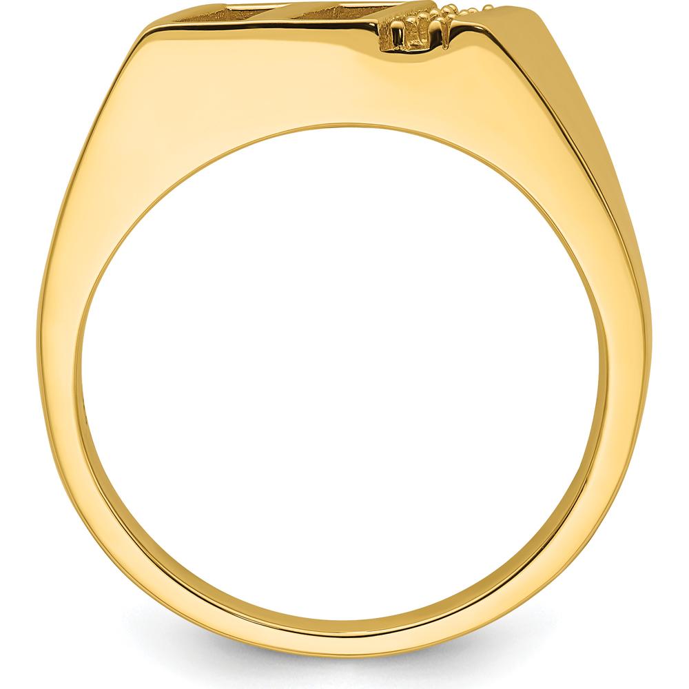 10K Yellow Gold Men's Band Mounting with Tapered Design - Polished Finish by 0